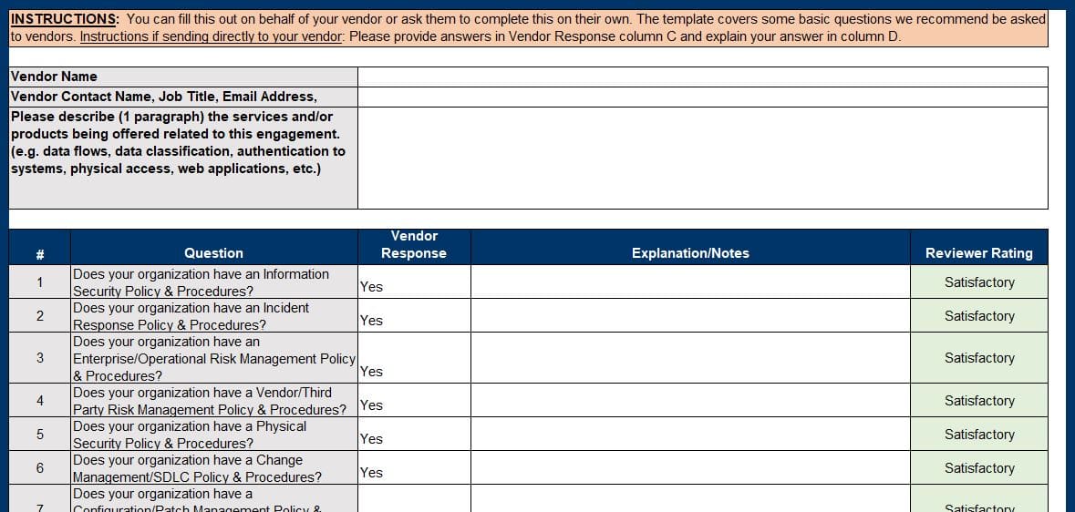Detail It Risk Assessment Template Excel Nomer 22