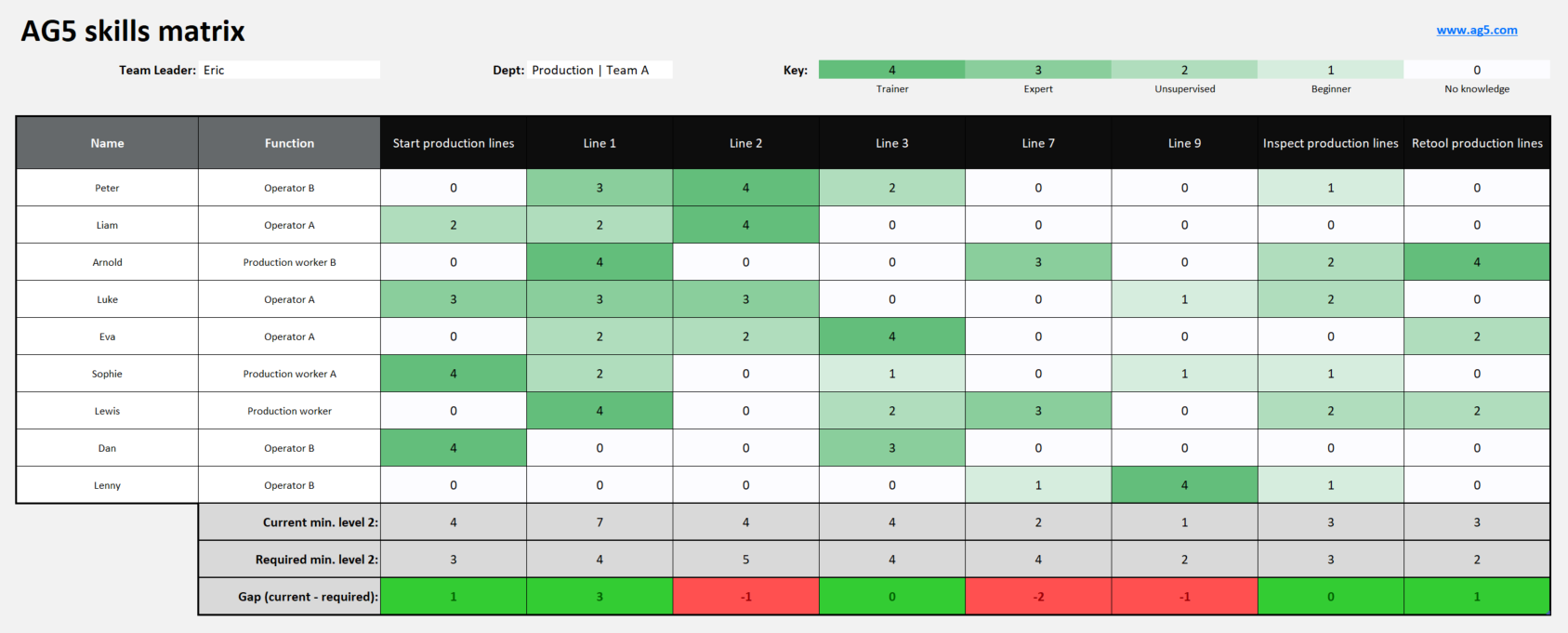 Detail It Skills Matrix Template Nomer 26