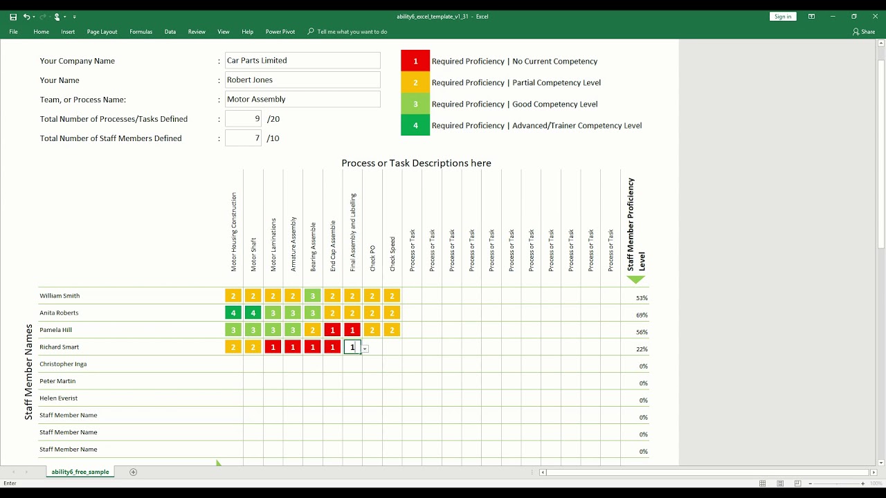 Detail It Skills Matrix Template Nomer 42