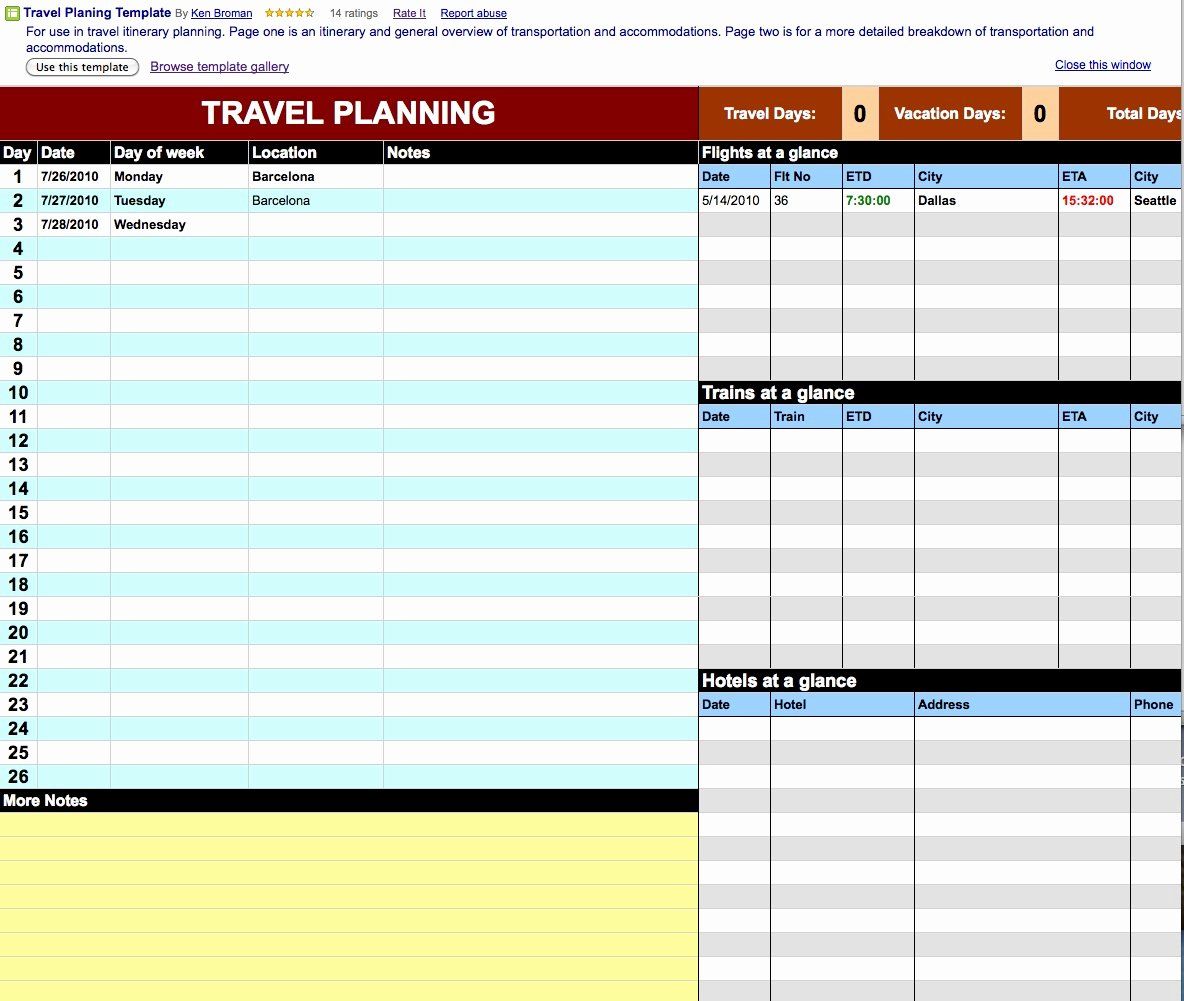 Detail Itinerary Sheet Template Nomer 21