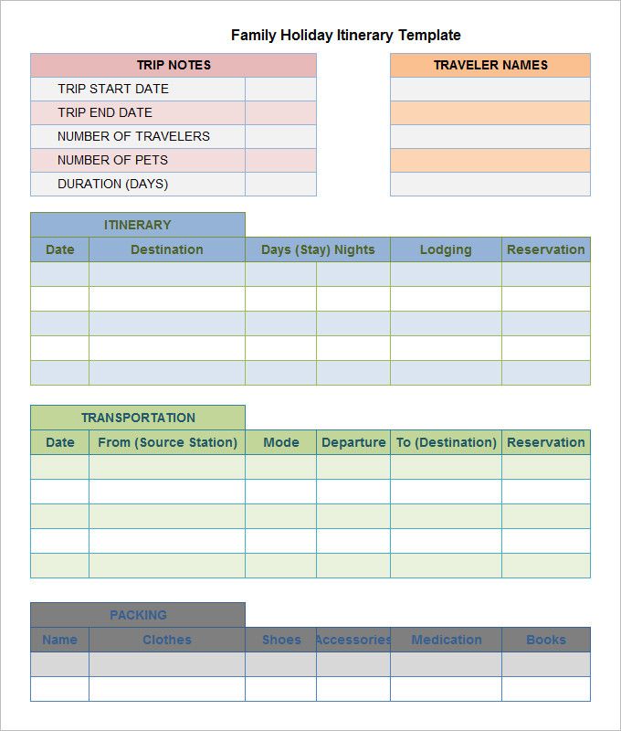 Detail Itinerary Sheet Template Nomer 36