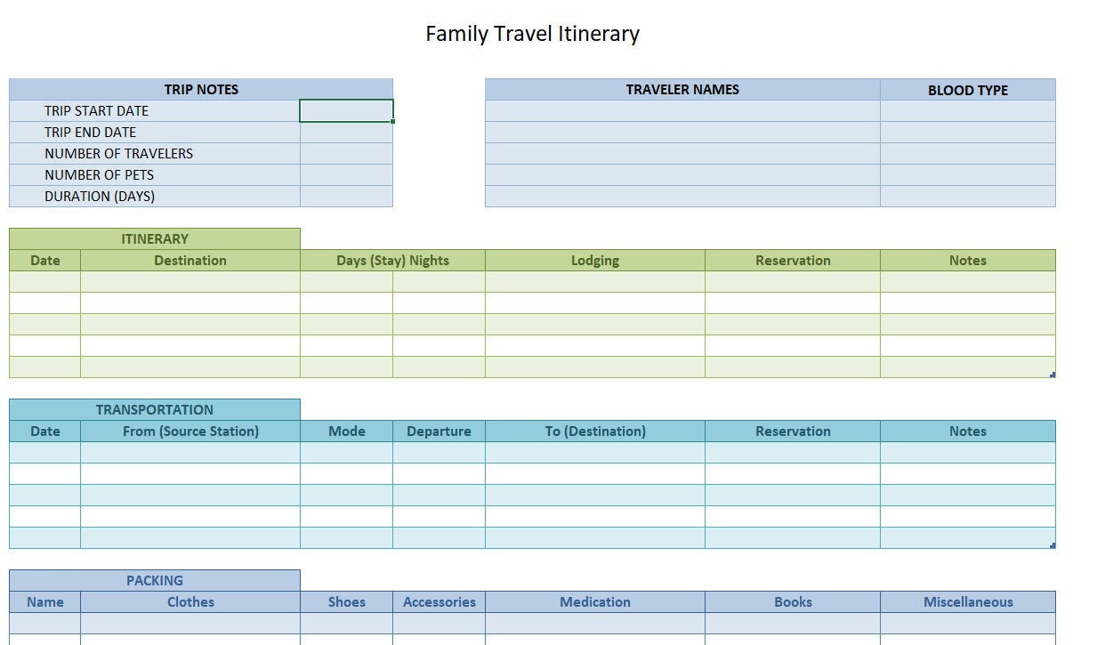 Detail Itinerary Sheet Template Nomer 5