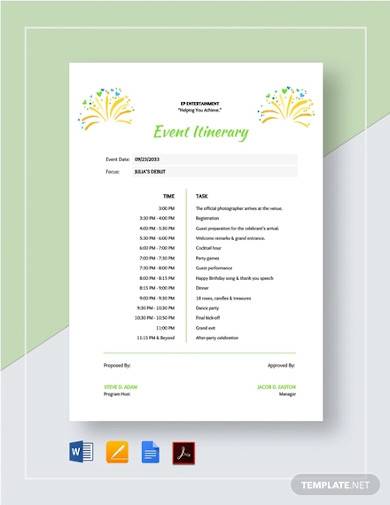 Detail Itinerary Template Doc Free Nomer 20