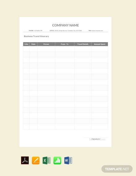 Detail Itinerary Template Doc Free Nomer 27