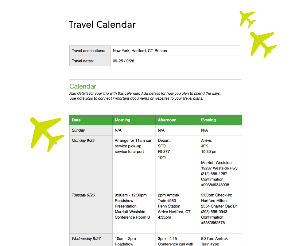 Detail Itinerary Template Doc Free Nomer 30