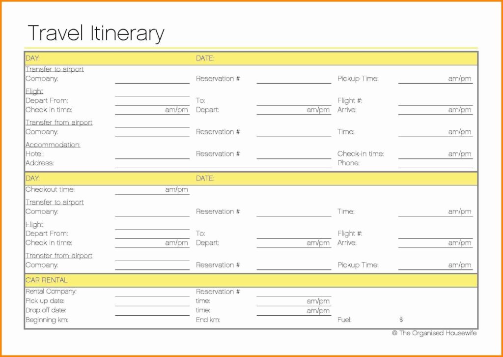 Detail Itinerary Template Doc Free Nomer 6