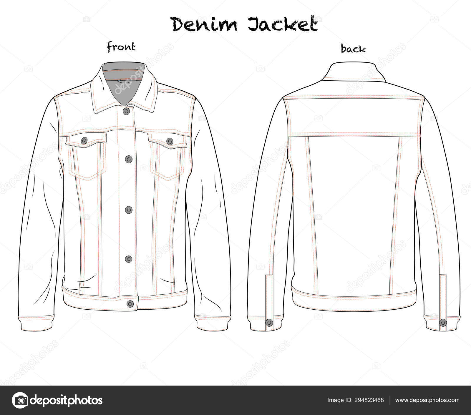 Detail Jacket Vector Template Nomer 10