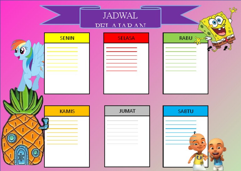 Detail Jadwal Pelajaran Template Nomer 24