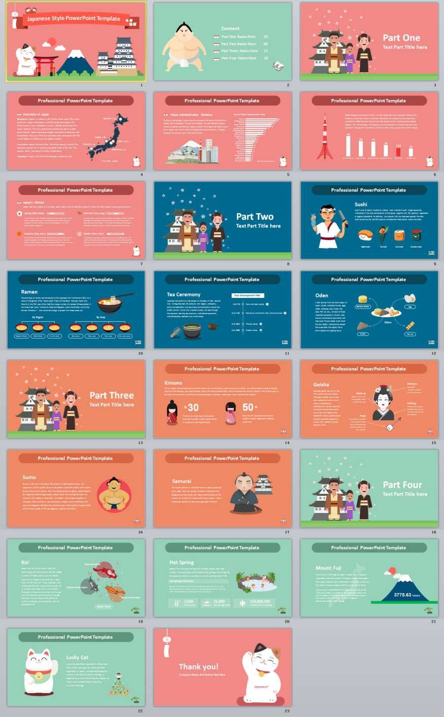 Detail Japanese Ppt Template Free Download Nomer 10