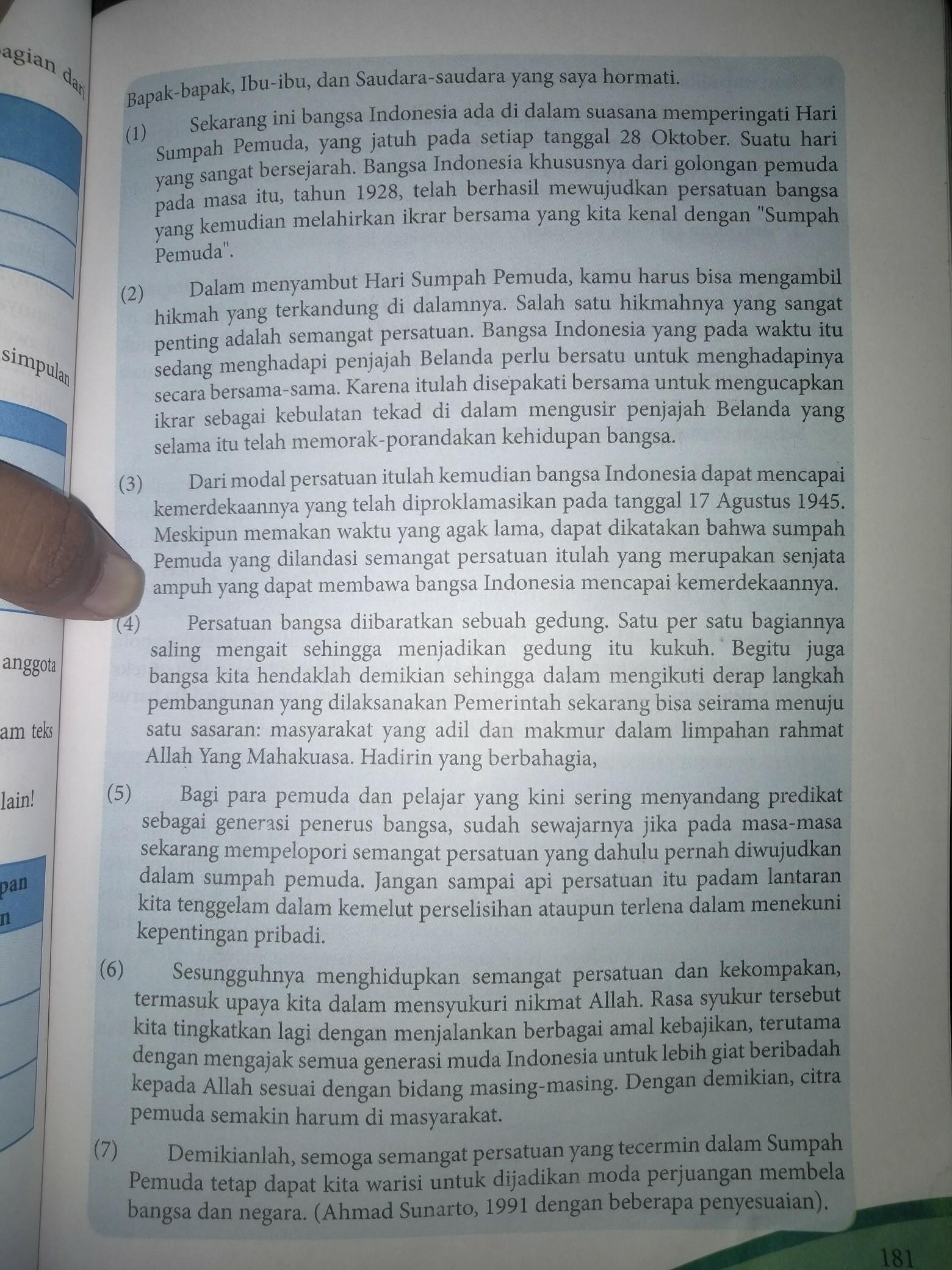 Detail Jawaban Buku Paket Bahasa Indonesia Kelas 8 Halaman 180 Nomer 13
