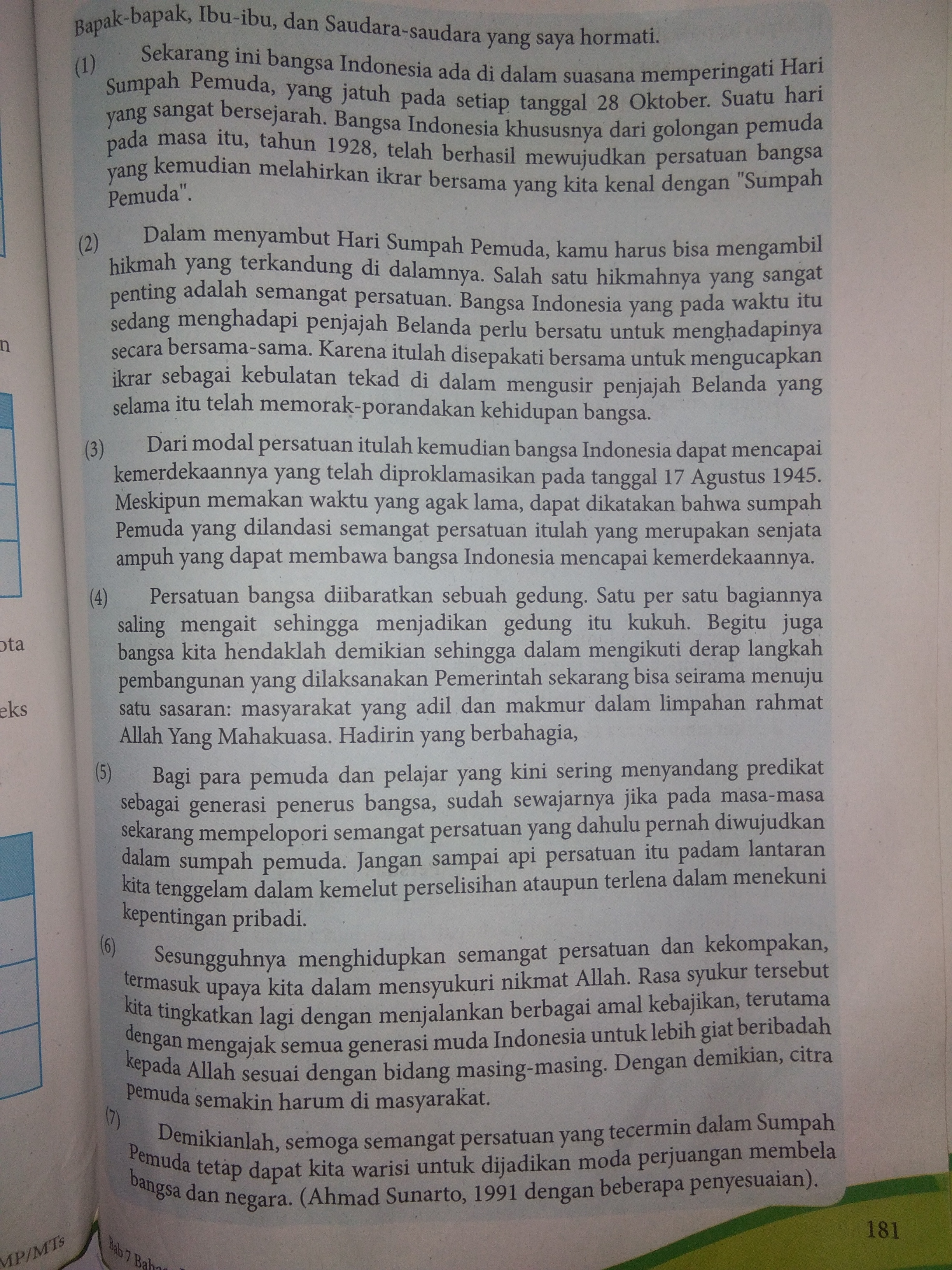 Detail Jawaban Buku Paket Bahasa Indonesia Kelas 8 Halaman 180 Nomer 19
