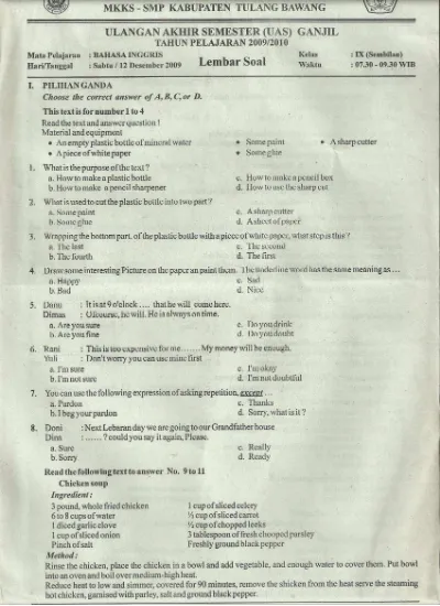 Detail Jawaban Buku Paket Bahasa Inggris Kelas 9 Kurikulum 2013 Nomer 40