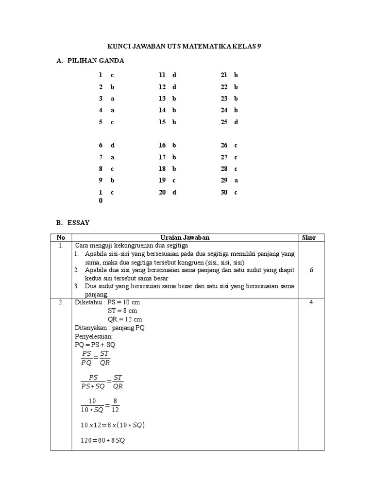 Detail Jawaban Buku Paket Matematika Kelas 9 Kurikulum 2013 Semester 1 Nomer 22
