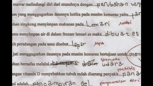 Detail Jawaban Ujian Lucu Dan Konyol Nomer 12