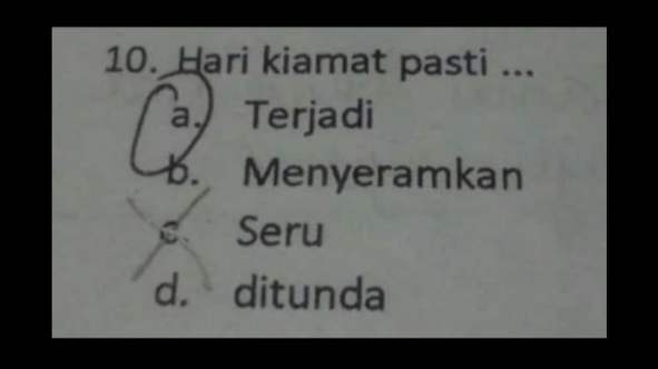 Detail Jawaban Ujian Lucu Dan Konyol Nomer 16