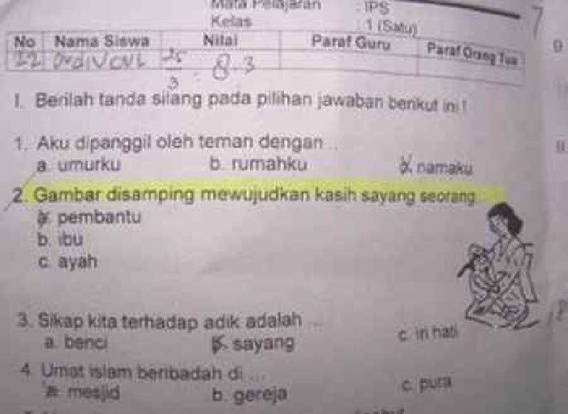 Detail Jawaban Ujian Lucu Dan Konyol Nomer 31