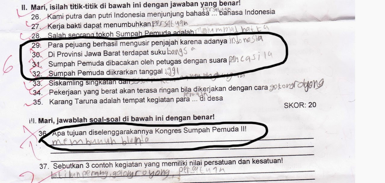 Detail Jawaban Ujian Lucu Dan Konyol Nomer 50