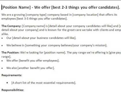 Detail Job Ad Template Nomer 2