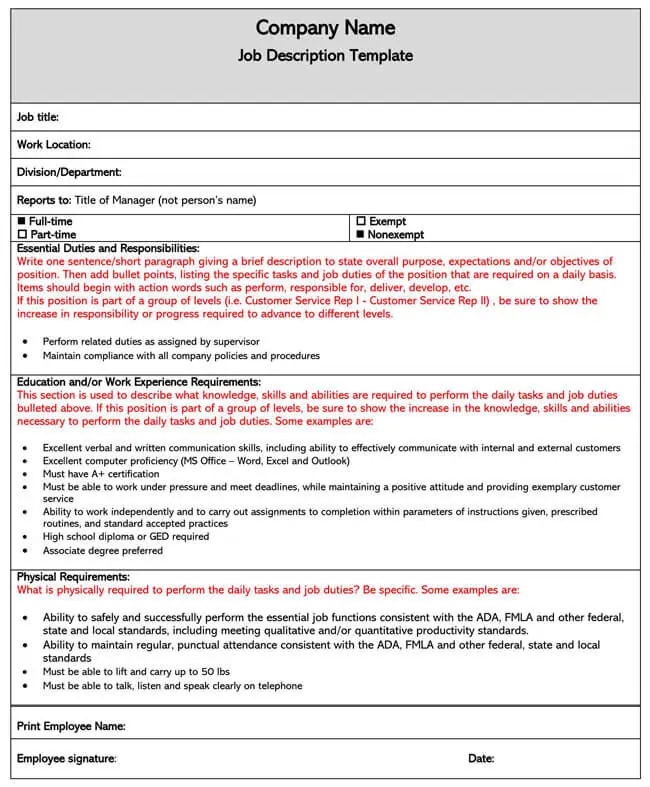 Detail Job Analysis Template Word Nomer 24