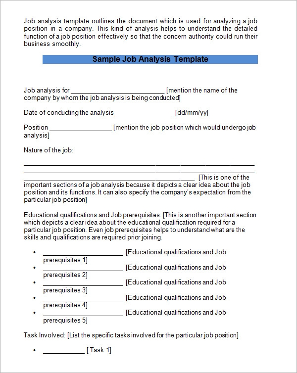 Detail Job Analysis Template Word Nomer 29