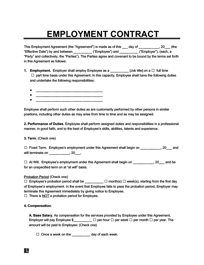 Detail Job Contract Template Nomer 2