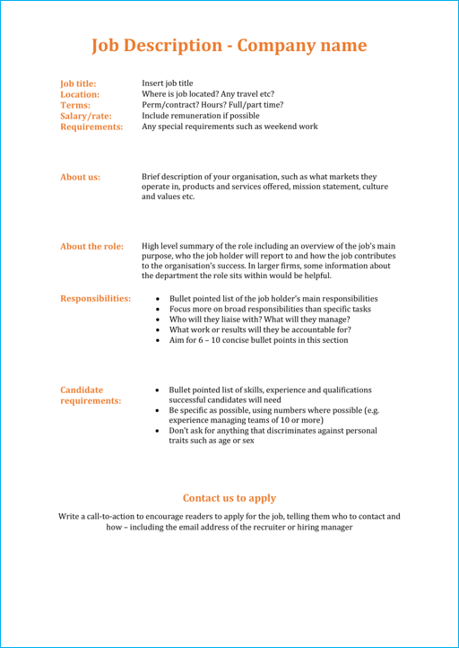 Job Description Design Template - KibrisPDR