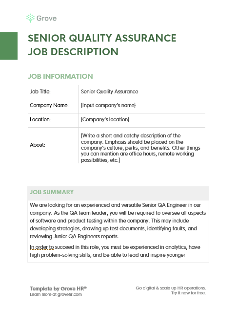 Detail Job Description Template Nomer 40