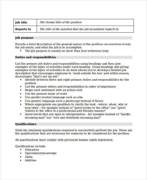 Detail Job Documentation Template Nomer 14