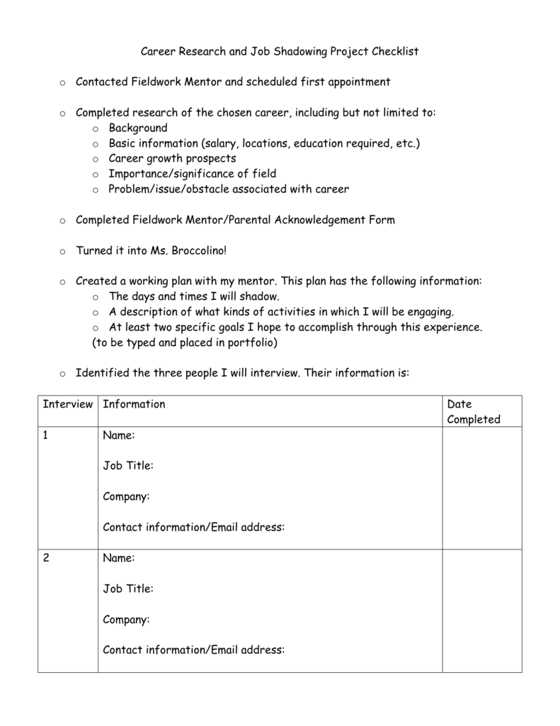 Detail Job Shadowing Report Template Nomer 9