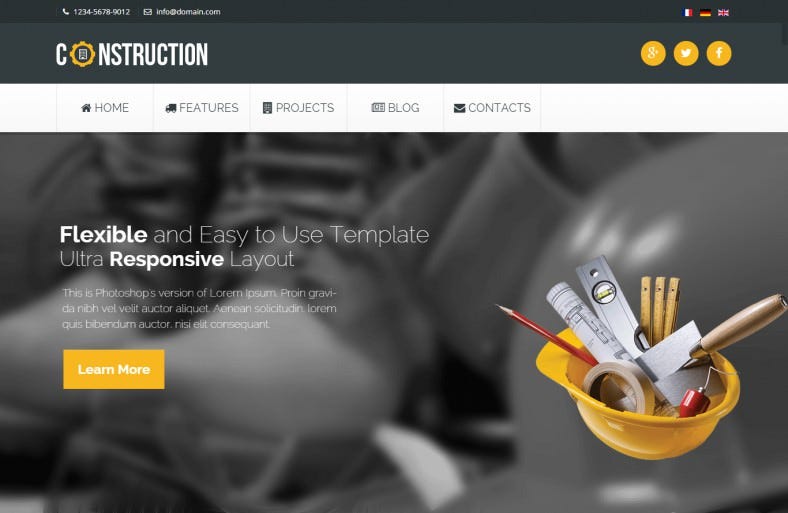 Detail Joomla Bootstrap 3 Template Nomer 41