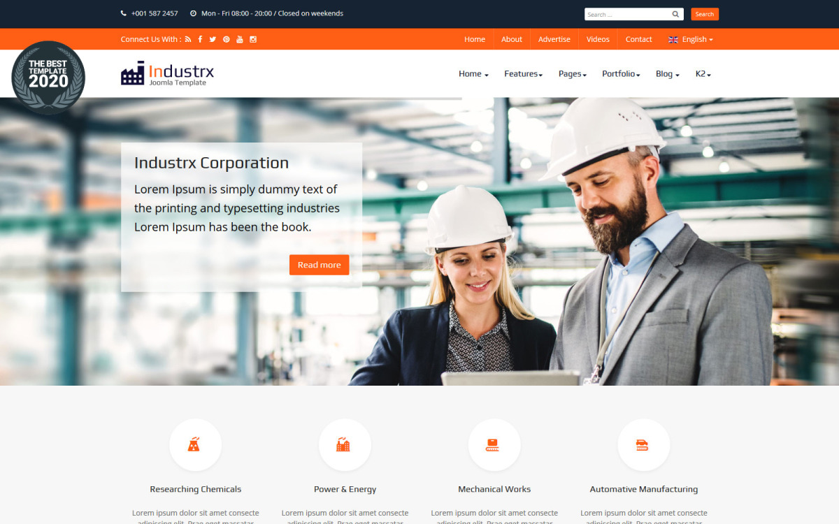 Detail Joomla Bootstrap 3 Template Nomer 8