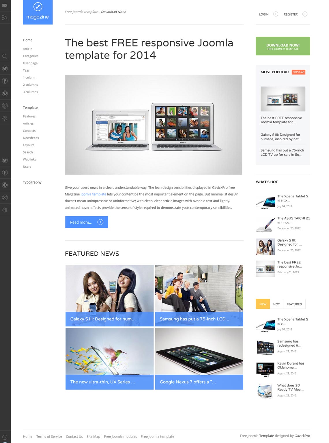 Detail Joomla Free Quickstart Template Nomer 32