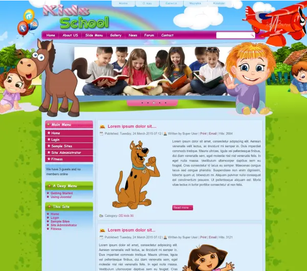 Detail Joomla Kids Template Nomer 24