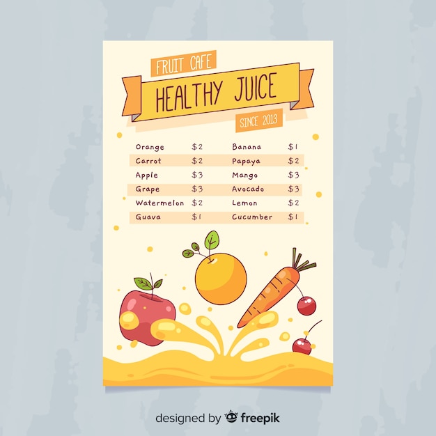 Detail Juice Menu Template Nomer 10