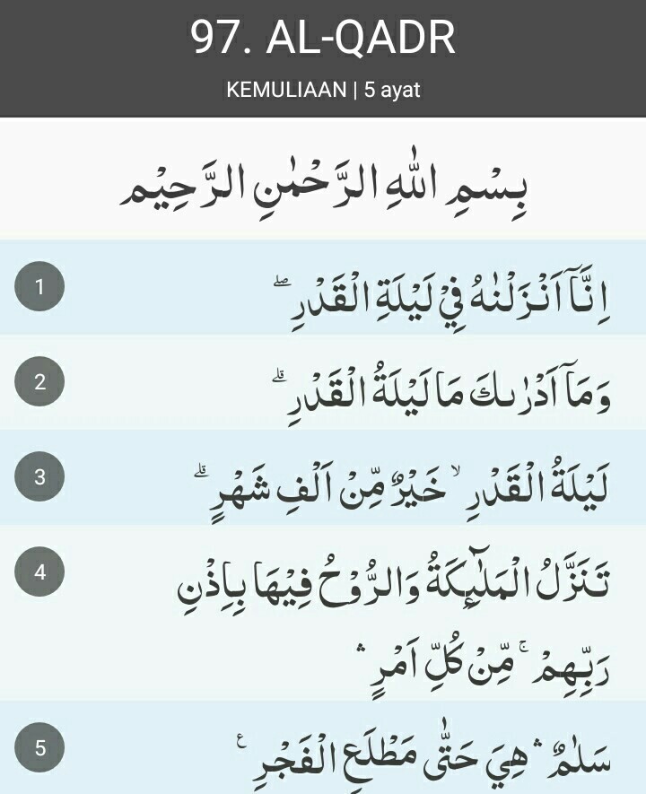 Jumlah Ayat Surat Al Qadr - KibrisPDR