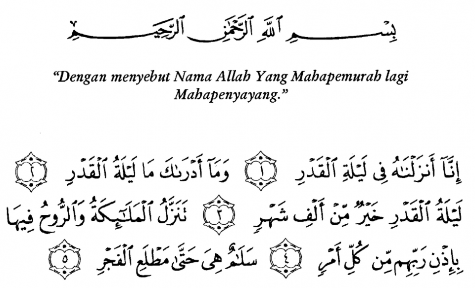 Detail Jumlah Ayat Surat Al Qadr Nomer 6