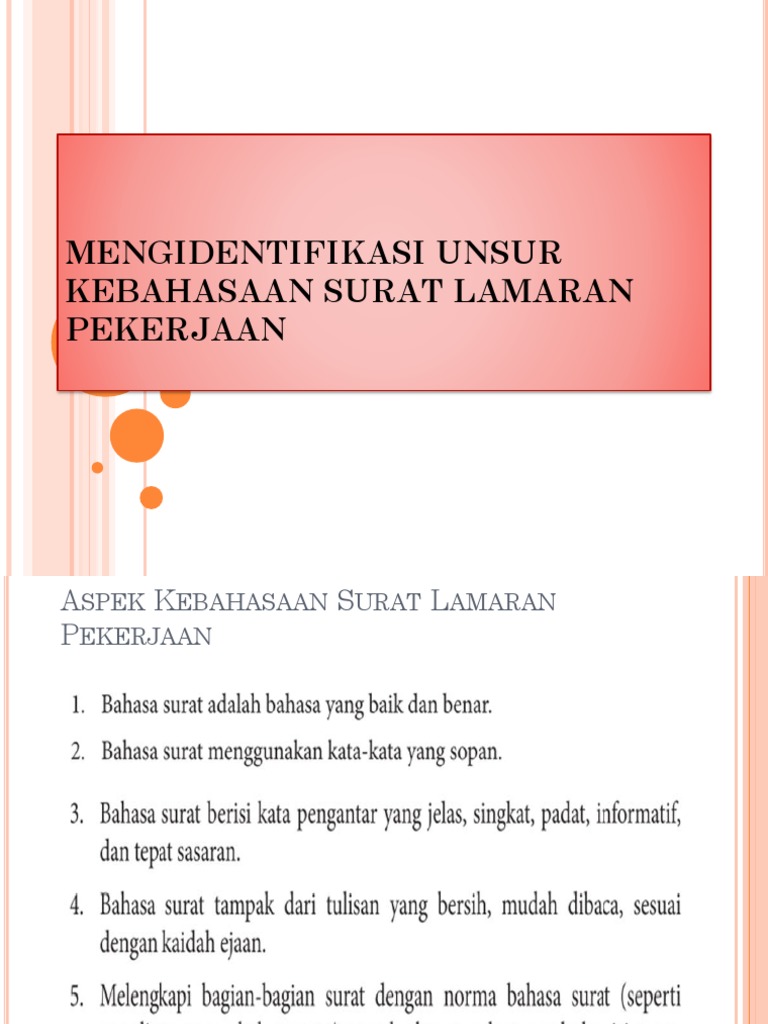 Detail Kaidah Kebahasaan Surat Lamaran Pekerjaan Nomer 3