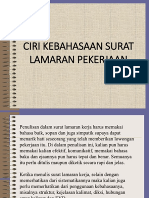 Detail Kaidah Kebahasaan Surat Lamaran Pekerjaan Nomer 21