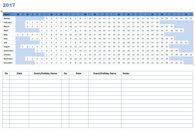 Detail Kalender Excel 2017 Nomer 41