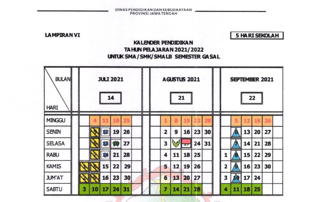 Detail Kalender Pendidikan 2018 2019 Jawa Tengah Excel Nomer 36