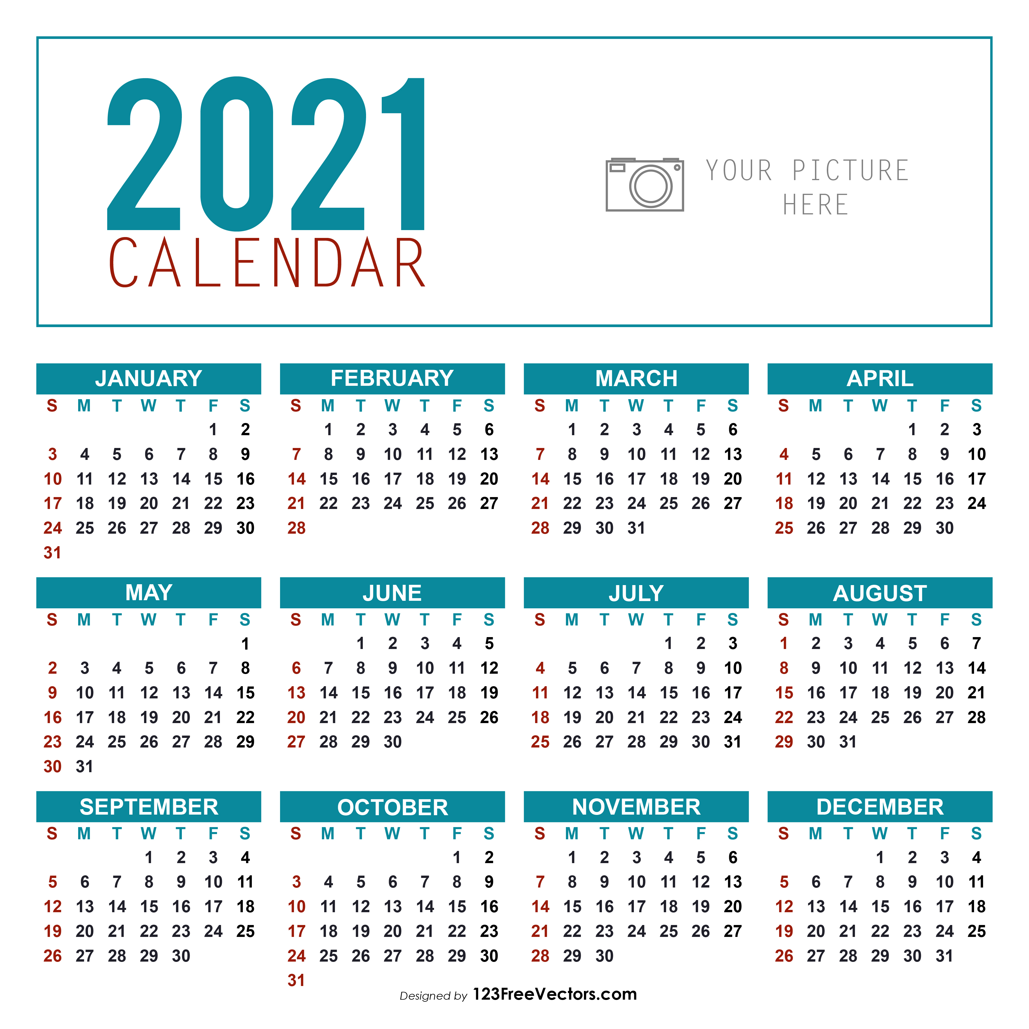 Detail Kalender Template 2021 Nomer 15