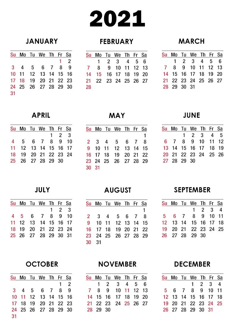 Detail Kalender Template 2021 Nomer 3