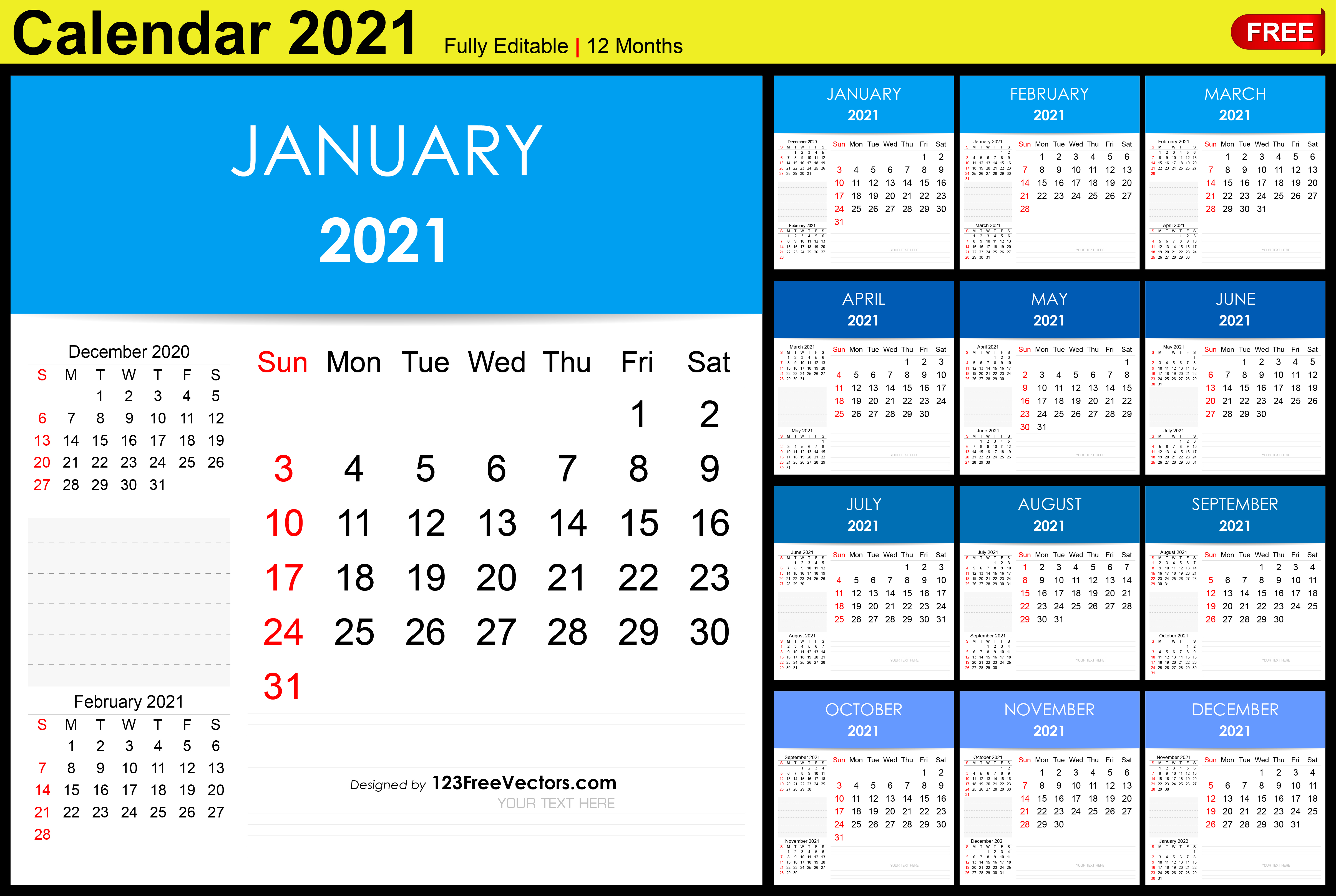 Detail Kalender Template 2021 Nomer 53