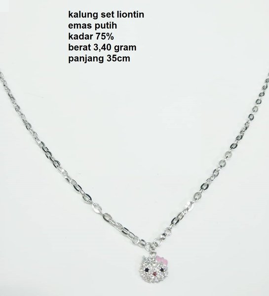 Detail Kalung Emas Putih Hello Kitty Nomer 13