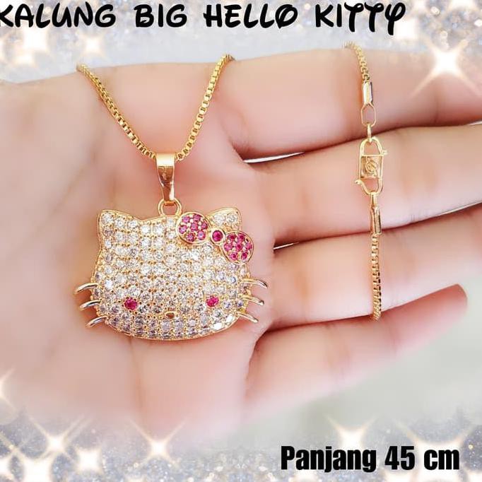 Detail Kalung Emas Putih Hello Kitty Nomer 33