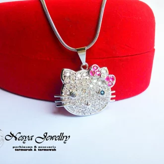 Detail Kalung Emas Putih Hello Kitty Nomer 42