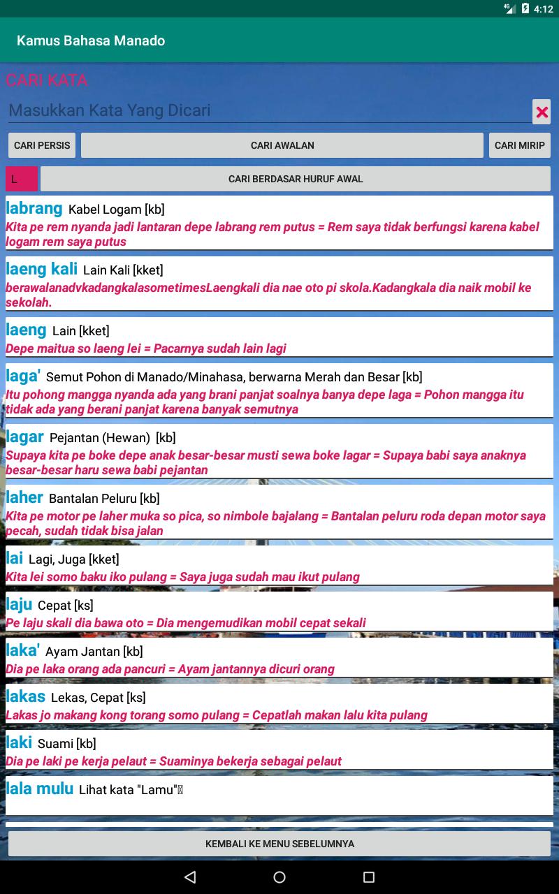 Detail Kamus Bahasa Daerah Manado Nomer 12