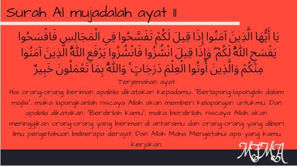 Detail Kandungan Surat Al Mujadalah Ayat 11 Nomer 18