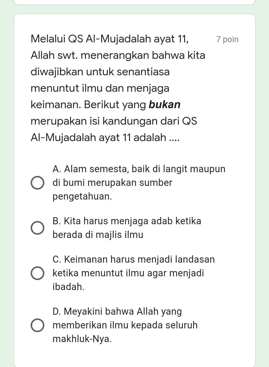 Detail Kandungan Surat Al Mujadalah Ayat 11 Nomer 5