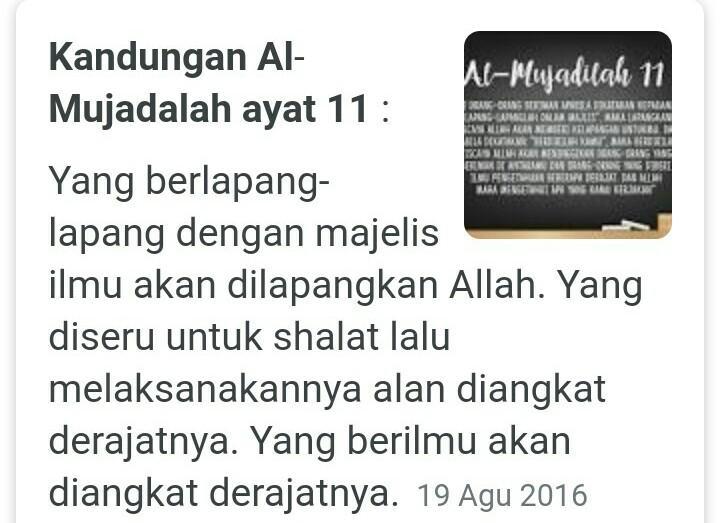 Detail Kandungan Surat Al Mujadalah Ayat 11 Nomer 9